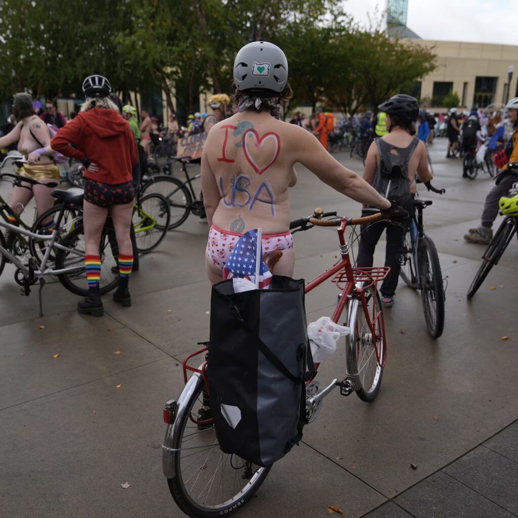 Naked Cyclists In Portland Send Donald Trump A Stripped-Bare Rebuke